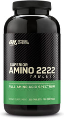 Optimum Nutrition (ON) Superior Amino 2222 Tablets, Complete Essential Amino Acids, EAAs to Maintain Muscle Tissue - 320 Tablets