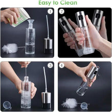 Stainless oil spray bottle cleaning kit with brush and long cleaning tool
