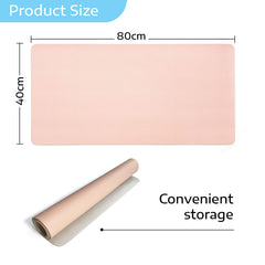 Desk Pad Leather Computer Mouse Pad Office Desk Mat Extended Gaming Mouse Pad, Non-Slip Waterproof Dual-Side Use Desk Mat Protector 80 x 40cm, (Pink/White)