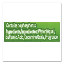 Cleaner label text panel reading contains no phosphorus and ingredient list