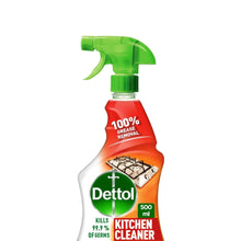 Orange Dettol kitchen cleaner spray bottle with green trigger, 500 ml
