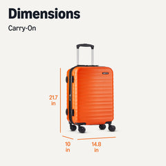 Maleta rígida con ruedas Amazon Basics, 55 cm (21 pulgadas), ABS, color naranja