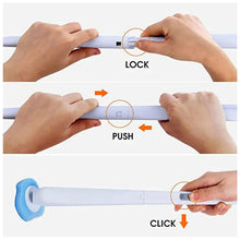 Disposable toilet brush with hands locking and pushing the sponge head