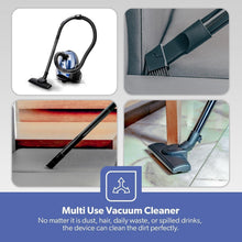 Geepas vacuum cleaner kit with hose, crevice tool, and floor brush, blue