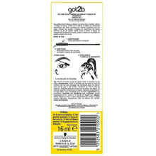 Eyebrow and edge styling gel back label on got2b Glued 16 ml package.