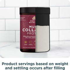 Ancient Nutrition Multi Collagen Protein Powder, 10 Types of Food Sourced Collagen, Providing Types I, II, III, V, and X, 16 Ounce 454.5 g