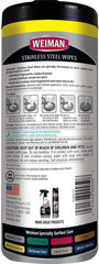 Weiman Stainless Steel Cleaning Wipes [2 Pack] Removes Fingerprints, Residue, Water Marks and Grease From Appliances - Works Great on Refrigerators, Dishwashers, Ovens, Grills and More - Mumzar