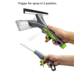 Limpiacristales extensible con pulverizador Amazon Basics, extensión de aluminio, de 1,25 m a 1,75 m