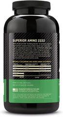 Optimum Nutrition (ON) Superior Amino 2222 Tablets, Complete Essential Amino Acids, EAAs to Maintain Muscle Tissue - 320 Tablets
