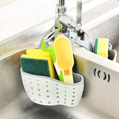 Sink Caddy Sponge Holder, Kitchen Sink Storage Basket Hanging Bag Basket Organizer for Sponges Soaps and Cleaning Brushes Sink Accessories