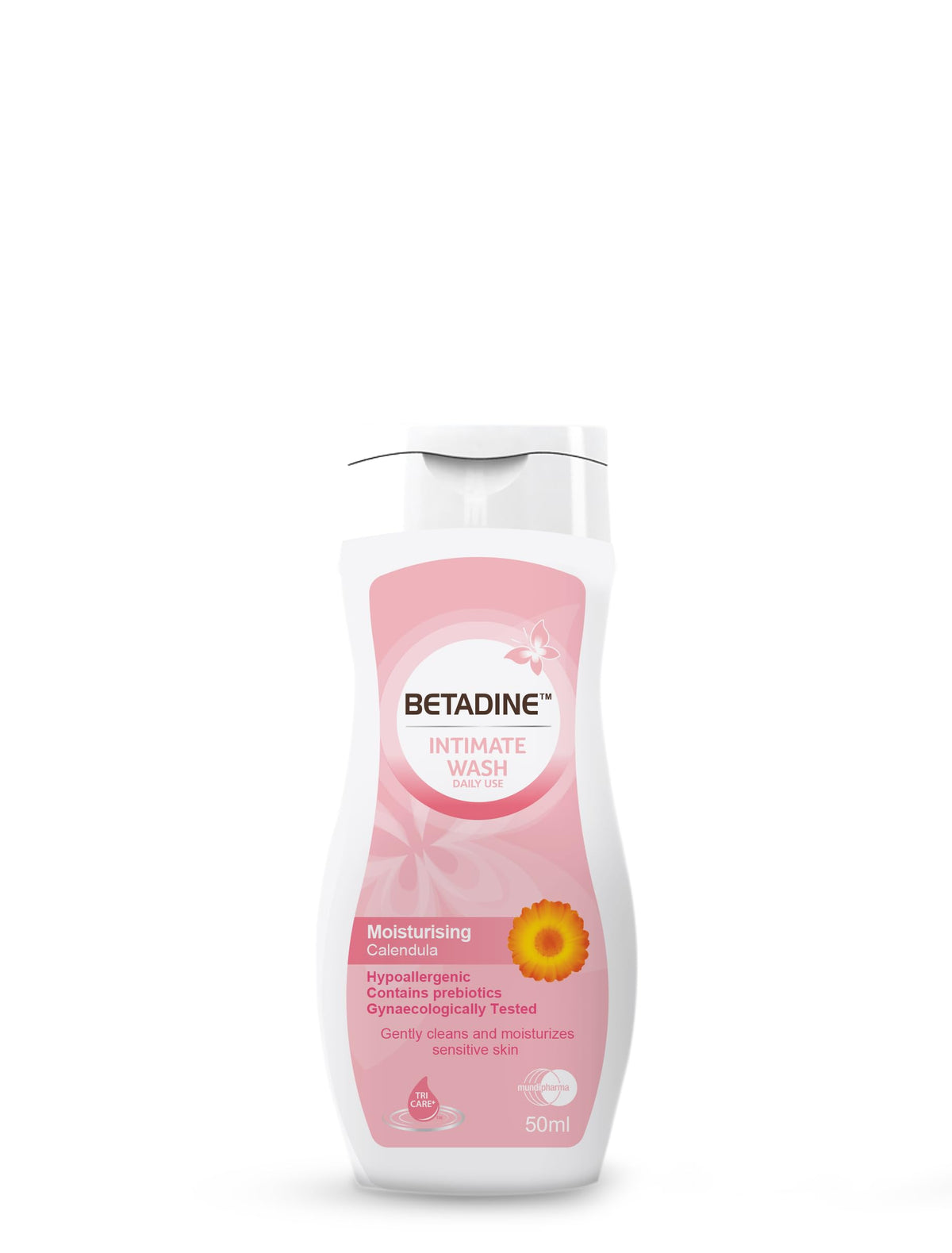 Betadine intimate wash moisturizing calendula pink 50ml bottle moisturizing intimate cleanser with calendula extract