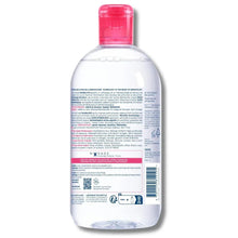 Bioderma Sensibio H2O micellar water bottle with pink cap, back view