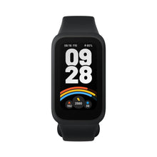 Black fitness tracker front view with digital time 09 and 28 on display