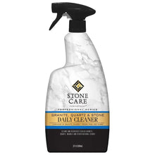 Stone Care daily cleaner spray bottle with black trigger and stone-themed label