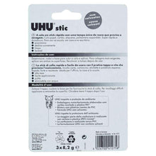UHU stic glue stick pack back with printed instructions and recycling details