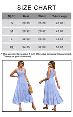 PRETTYGARDEN - Vestidos de verano para mujer, estilo camisola fruncido, sin mangas, para invitada de boda, largos e informales, 2024