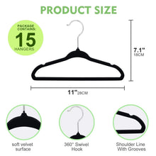 Black kids hanger with curved shoulder bar and ribbed velvet non-slip surface