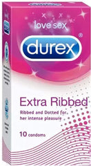 Durex Extra Time, Extra Ribbed (40 Pieces) Condom (Set of 4, 40S)