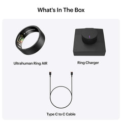 Anillo ULTRAHUMAN AIR: Monitor de sueño y actividad física, anillo inteligente para mujeres y hombres, sin cuota de aplicación para funciones estándar (talla 9)