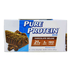 Pure Protein Chocolate Deluxe Bar (50 Grams x Box of 6pcs) | With 21g Protein + 180 Calories In Each Serve | Healthy Snacking | Gluten Free | 300 Grams