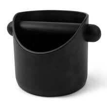 Black coffee grounds bucket with side handles, smooth anti-slip knock bin