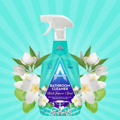 Astonish Streak Free Foaming Bathroom Cleaner Spray Bottle - Deep Cleaning White Jasmine & Basil Scented Spray For Soap Scum, Watermarks & Limescale - Cruelty Free Household Cleaning Supplies, 750 ml