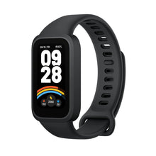 Fitness smartwatch band with black strap and bright rectangular screen