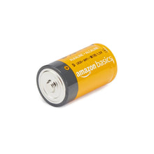 Amazon Basics D-cell alkaline battery, yellow and black, terminal end up