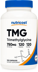 Nutricost TMG (Trimethylglycine) 750 mg – 120 Capsules | Supports Methylation, Liver & Heart Health | Non-GMO, Gluten-Free, 3rd Party Tested