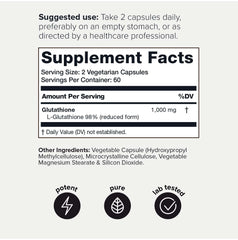 Toniiq Ultra High Strength Glutathione Capsules 1000mg with Concentrated Formula - 120 Pieces