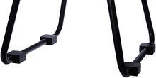 Dip fitness bar base with square foam end caps and angled foot pads, black