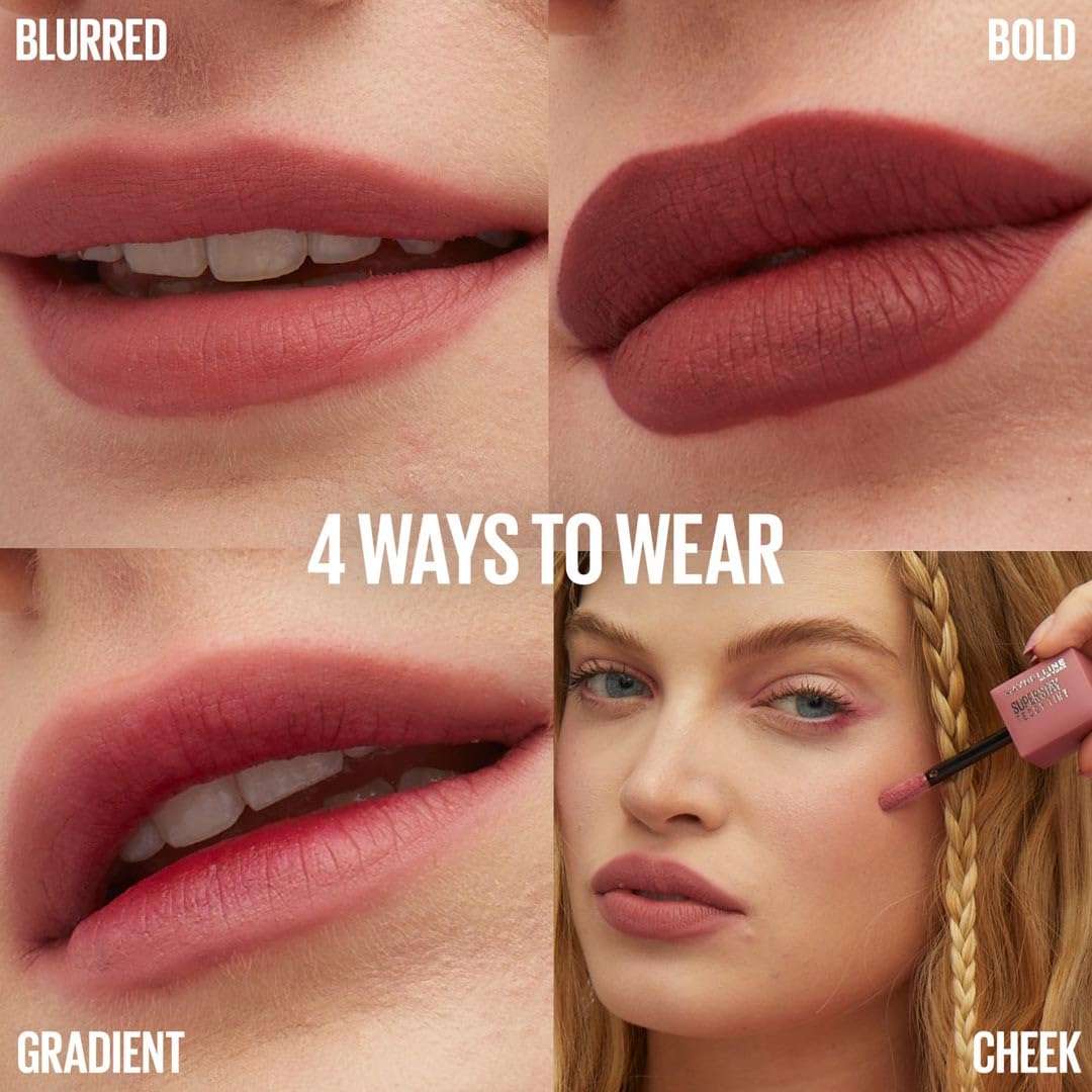 Maybelline New York Superstay Teddy Lip Color, Transfer-Proof, Soft Matte Lip Color, 12-Hour Wear, 15 Skinny Dip