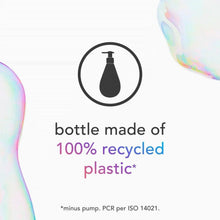 Label badge reading bottle made of 100% recycled plastic