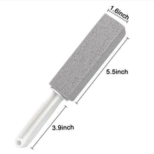 Pumice cleaning stone with white handle, rectangular block