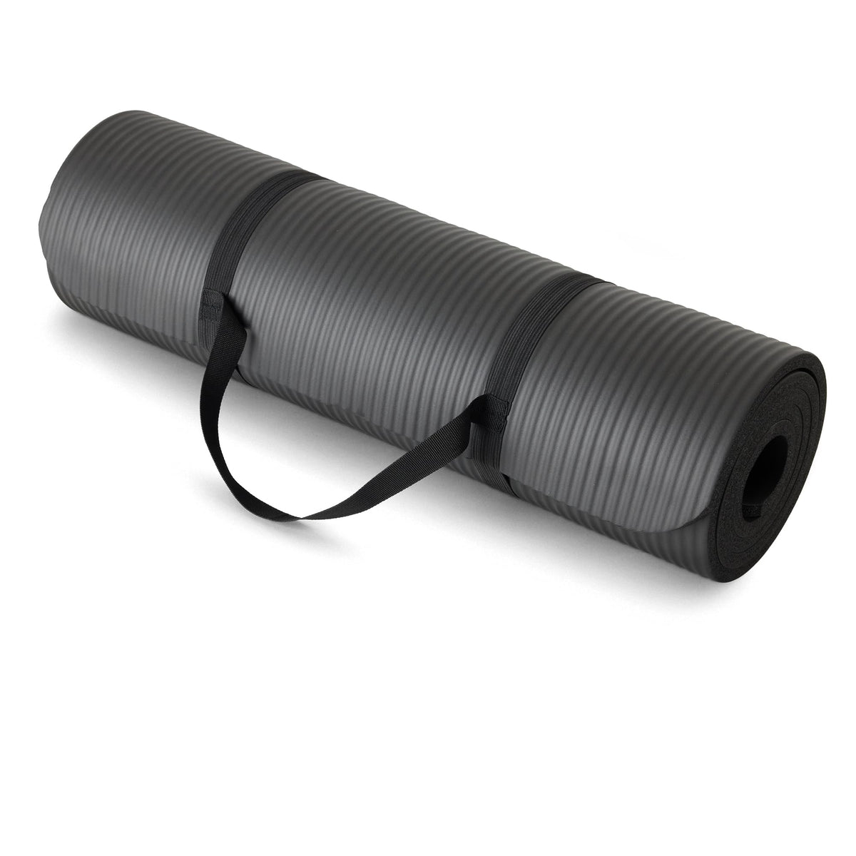 Esterilla de yoga extra gruesa para gimnasio con correa de transporte de Amazon Basics