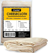 Unbleached cotton cheesecloth, 1x1 meter, natural beige folded stack