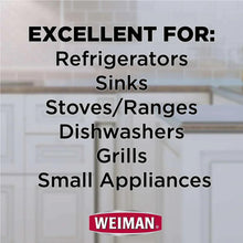 Weiman stainless steel wipes canister with appliance use list