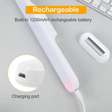 Rechargeable LED light bar with charging port and USB cable, white, slim design