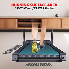 Cinta de correr motorizada plana PowerMax Fitness TDM-97 (4 HP pico) para el hogar [Velocidad: 10 km/h, Peso máximo del usuario: 100 kg, Plegable, 12 programas de entrenamiento, MP3] Asistencia gratuita para la instalación (hazlo tú mismo)