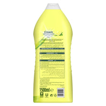 Jif cream cleaner back label on yellow bottle, 1500 ml