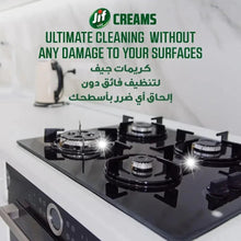 Jif creams message graphic about ultimate cleaning without surface damage.