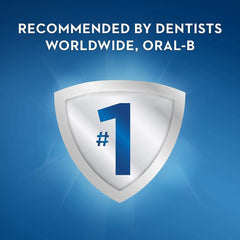 Oral-B Pro-Expert mouthwash UAE promotional graphic showing silver shield with number 1 and recommended by dentists worldwide
