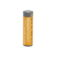 Single AA alkaline battery, orange body with gray cap and plus terminal