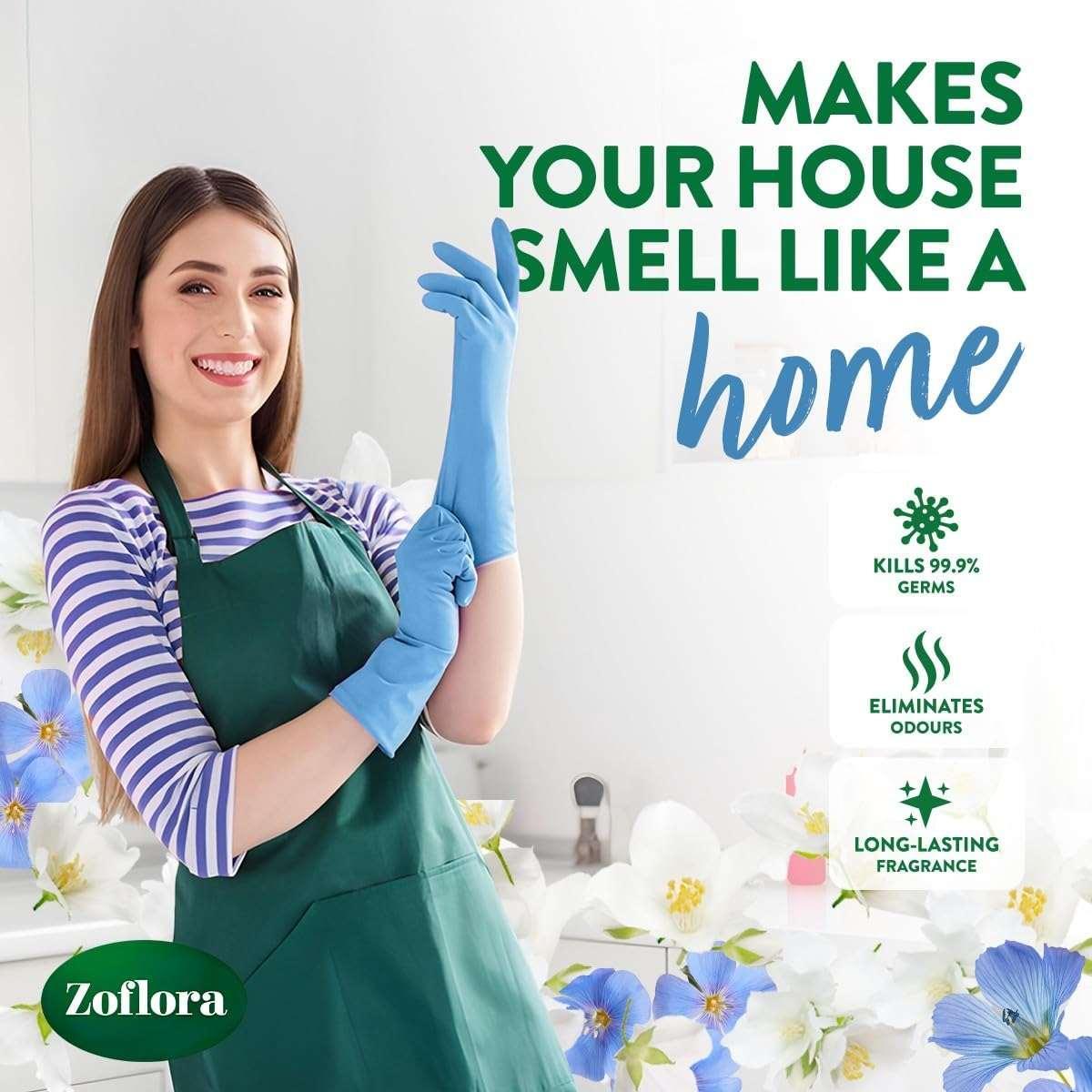 Zoflora Multipurpose Disinfectant - Linen Fresh- 500 ml | Anti-bacterial | All surface Cleaner | Home, Kitchen & Bathroom Cleaning | Eliminates Odour | 24 Hours fragrance - Mumzar