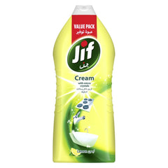 Jif Cream Cleaner Value Pack, Lemon Scent, Removes Grease, Burnt-On Food & Limescale Stains, 1.5L