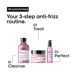 L'Oréal Professionnel | Liss Unlimited Shampoo | Provides long-lasting protection against frizz and humidity | With Pro-Keratin | Moisturizing and smoothing | For curly and coarse hair types | 300 ml