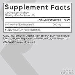 Sports Research, L-theanine, 200 mg, 60 Softgels