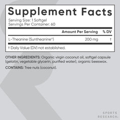 Sports Research, L-theanine, 200 mg, 60 Softgels