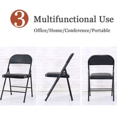 Silla plegable SKY-TOUCH con asientos acolchados, multifuncional, portátil, para el hogar, el comedor, la oficina, la pesca al aire libre, color negro