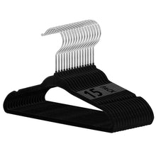 Black velvet kids hangers, ribbed non-slip surface, chrome 360 swivel hook